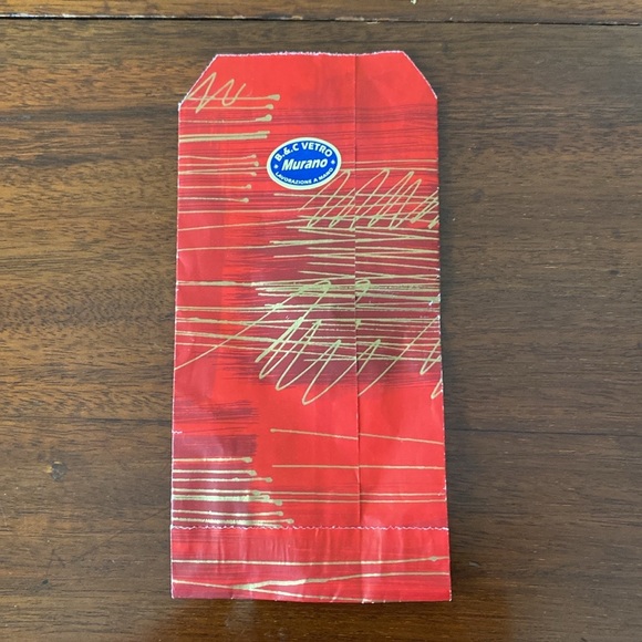 Murano Italy Glass Earrings gold leaf, sea foam green, bronze, and cobalt blue - Picture 9 of 9